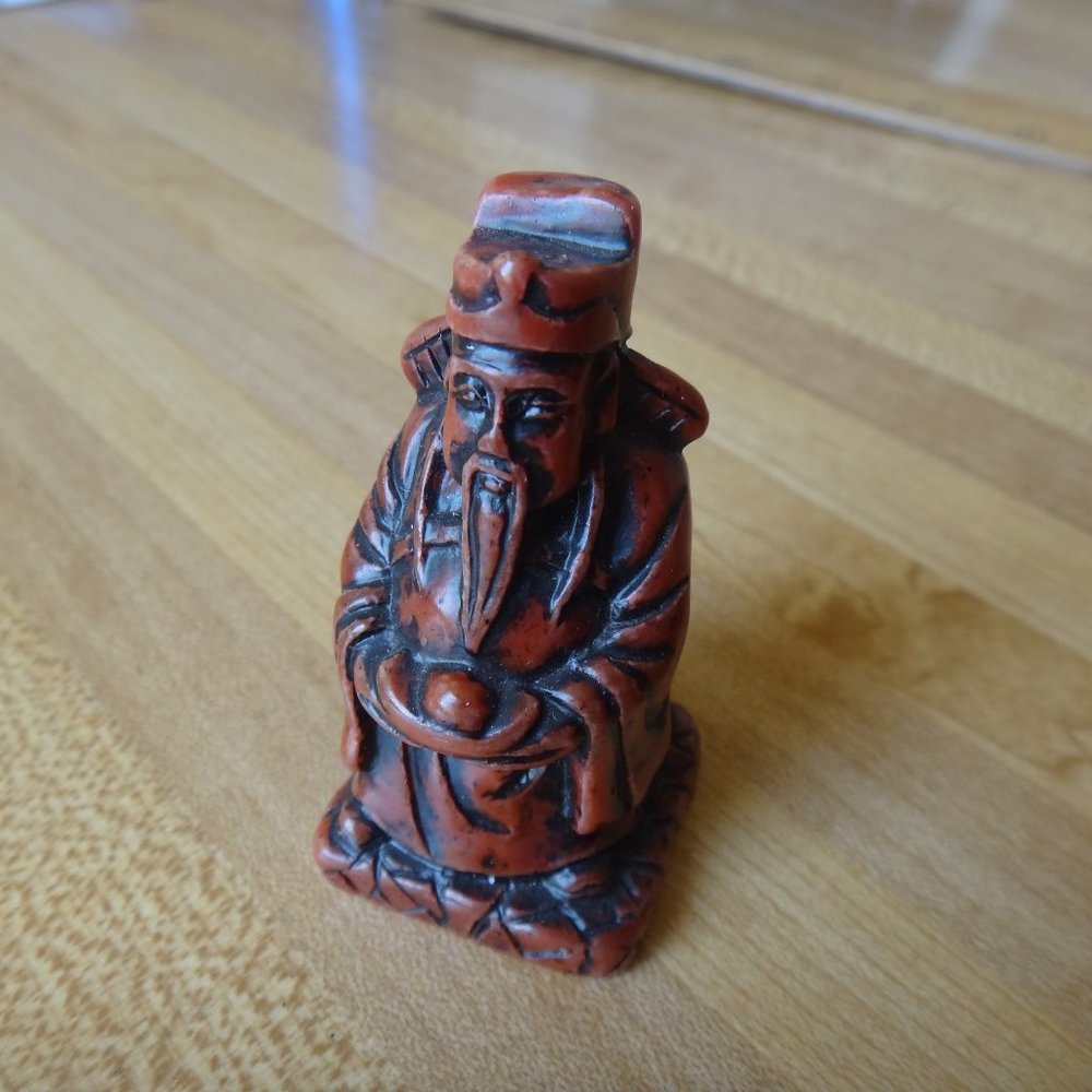 Vintage Chinese Resin Wise Man Statue Figurine.